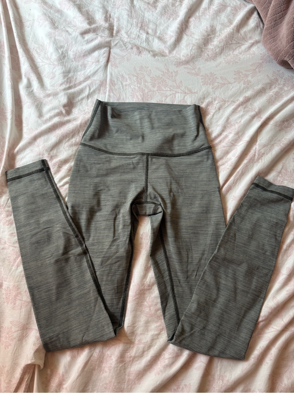 Lululemon green stripped leggings